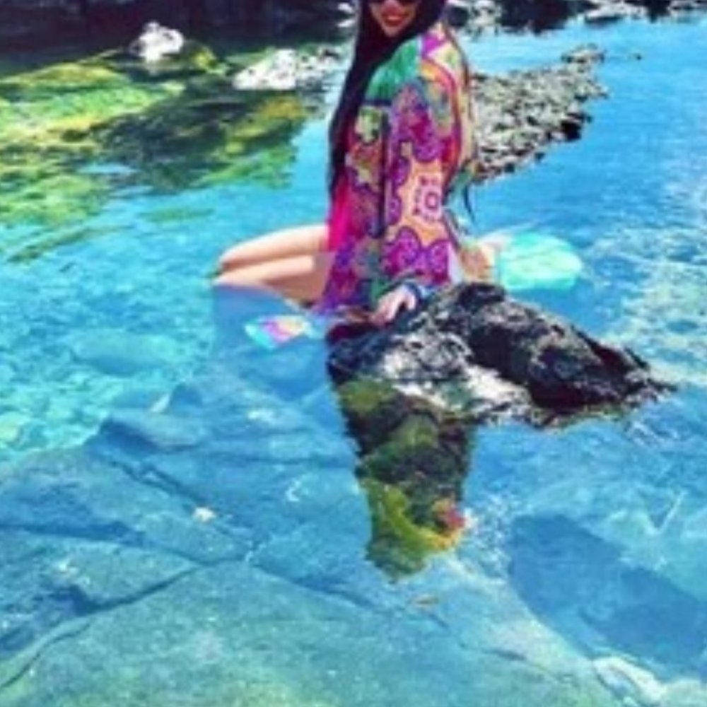 Print Open Print Kimono Cover-up Beach wear Duster - Picture 11 of 12